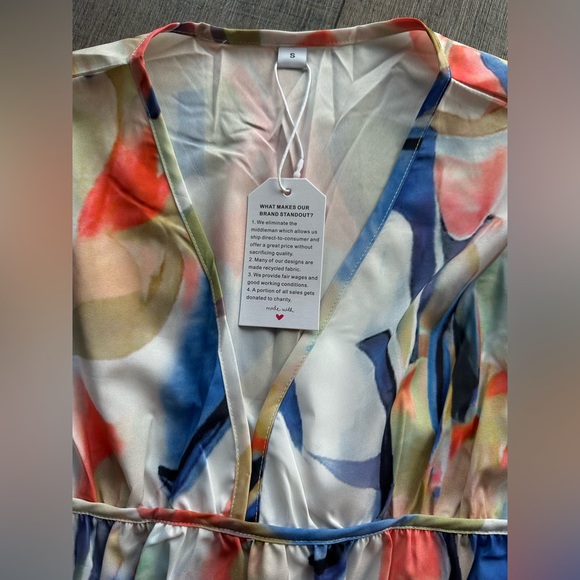 NWT abstract floral print maxi dress size S - Picture 10 of 11